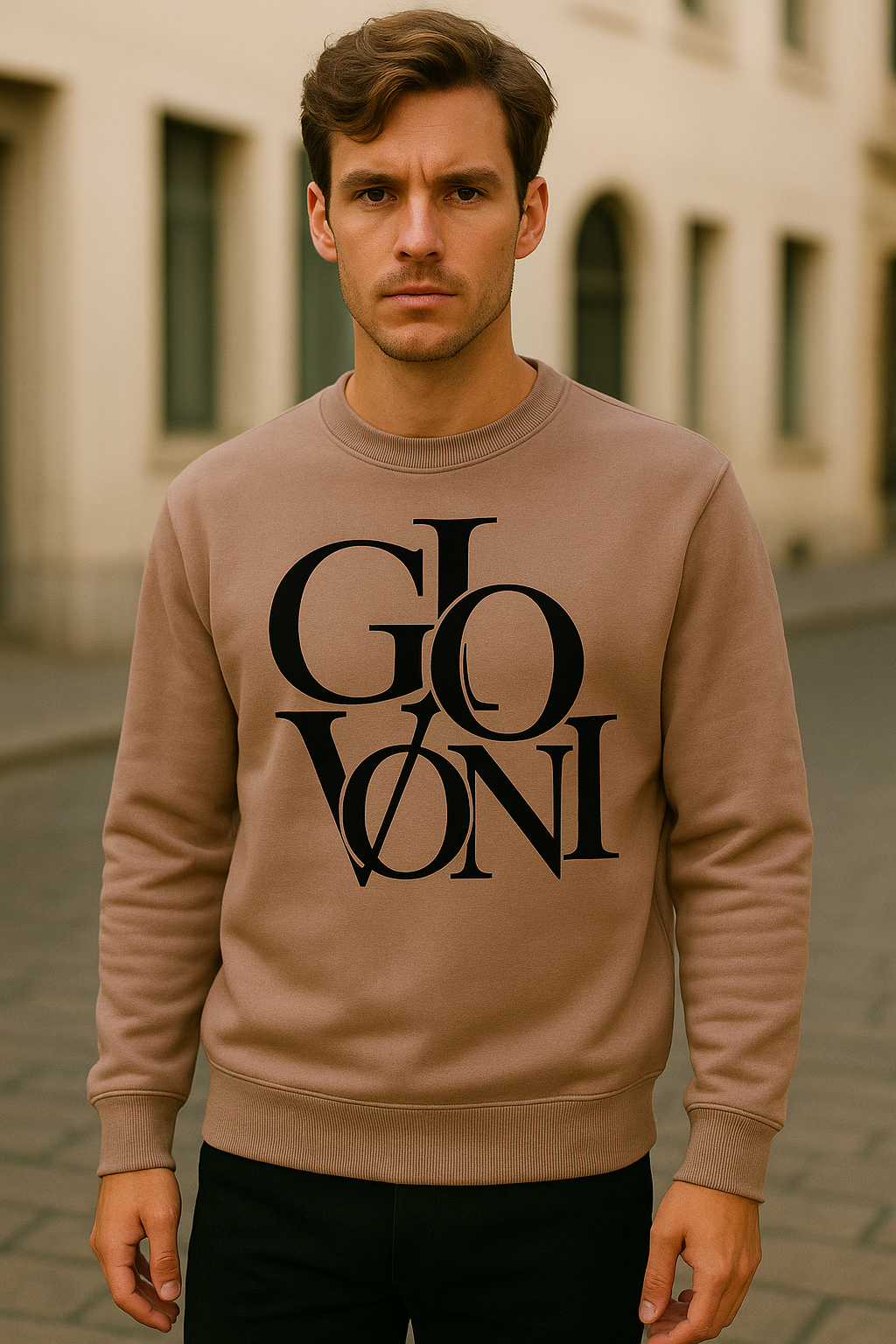 GIOVONI Oversized Logo Crewneck