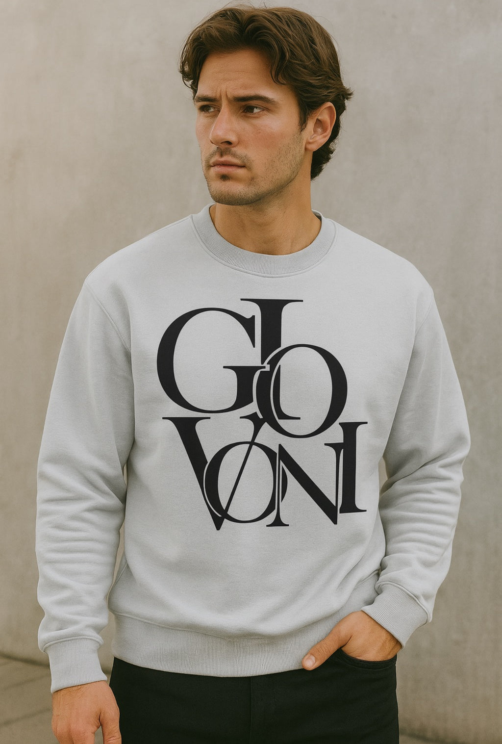 GIOVONI Oversized Logo Crewneck